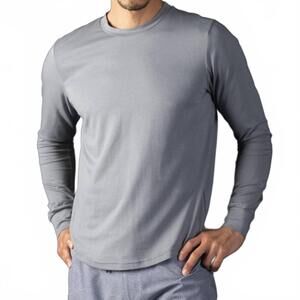 NEW LAIRD quattro cotton blend long sleeve top in slate